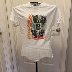 NKOTB White Graphic Tee with Colorful Design, size M